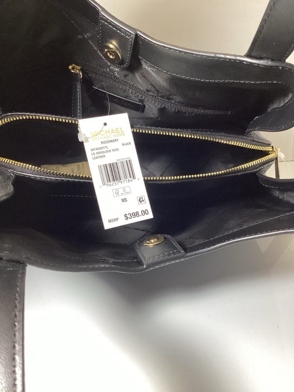 Michael Kors Rosemary Large Shoulder Tote in black pebbled leather - Picture 9 of 9